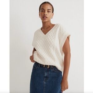 Women's Cream V-Neck Sweater